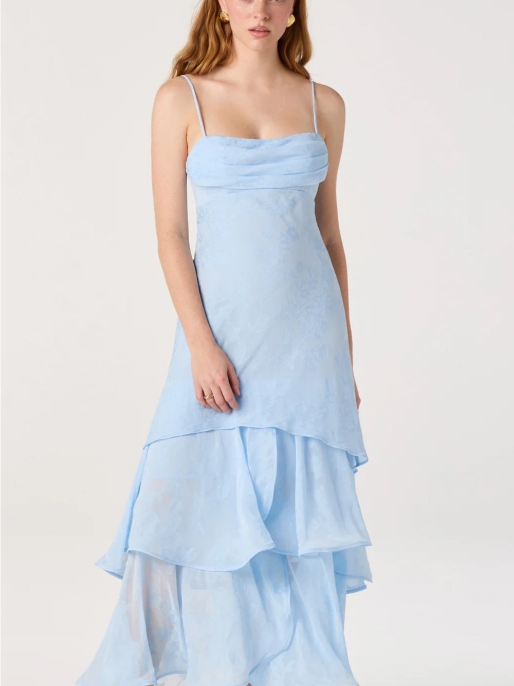 ASTR Allison Tiered Ruffle Maxi Dress